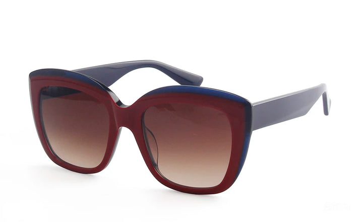 Esnbie Women's Full Rim Square Cat Eye Acetate Sunglasses 472041