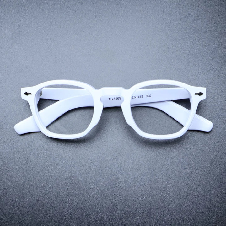 Gatenac Unisex Full Rim Square Acetate Eyeglasses Gxyj1231 Sunglasses Gatenac White  