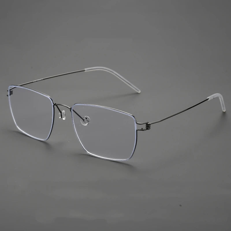 Yimaruili Women's Full Rim Square Screwless Titanium Eyeglasses 360175