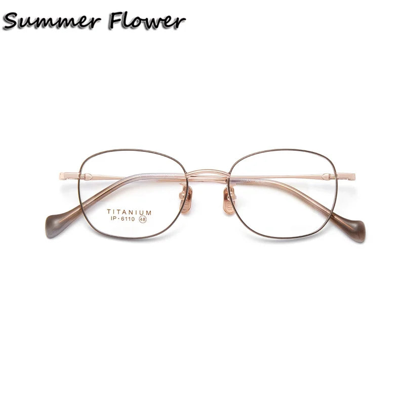 Summer Flower Women's Full Rim Oval Square Titanium Eyeglasses 66110
