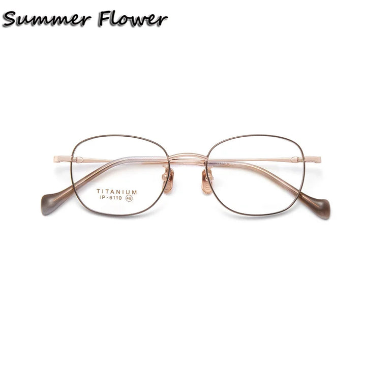 Summer Flower Women's Full Rim Oval Square Titanium Eyeglasses 66110