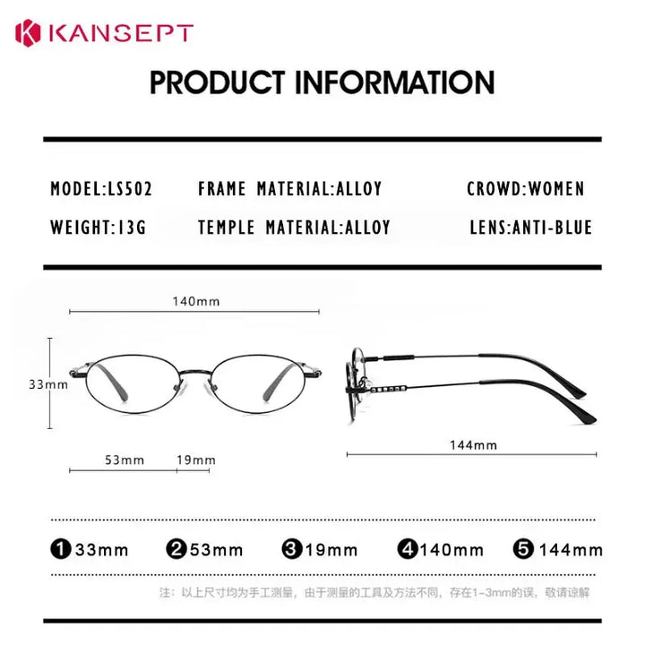Kansept Unisex Rimless Oval Alloy Frames 502000 FuzWeb
