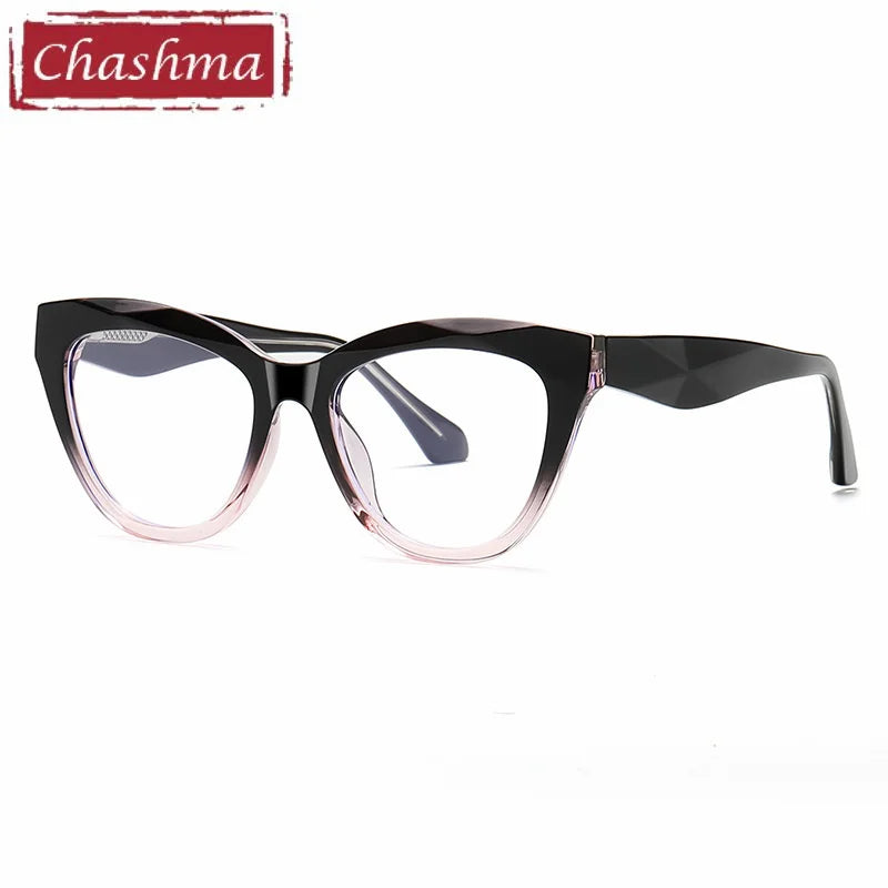 Chashma Ochki Women's Full Rim Square Cat Eye Tr 90 Alloy Eyeglasses 881080