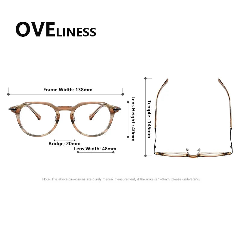 Oveliness Women's Full Rim Oval Square Acetate Titanium Eyeglasses 361389