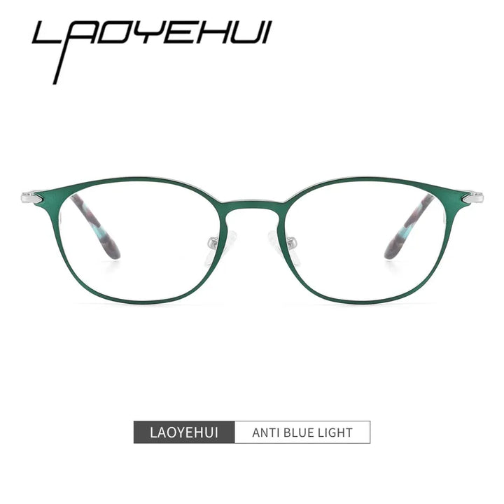 Laoyehui Women's Full Rim Round Alloy Acetate Reading Glasses L8973 Reading Glasses Laoyehui   