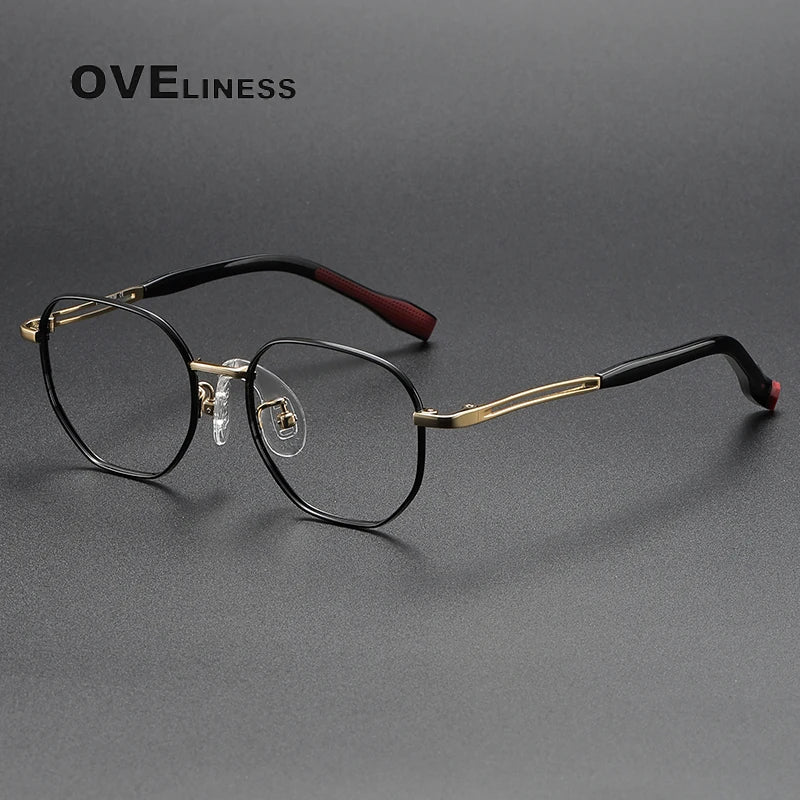 Oveliness Unisex Youth's Full Rim Oval Titanium Eyeglasses  O80942 Full Rim Oveliness black gold  