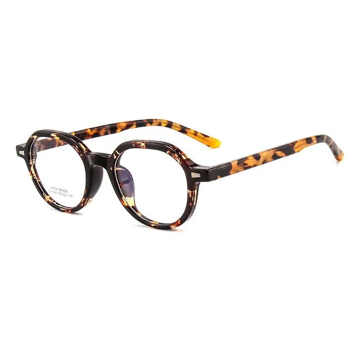 KatKani Unisex Full Rim Flat Top Polygon Tr 90 Eyeglasses 6848 Full Rim KatKani Eyeglasses Tortoiseshell  