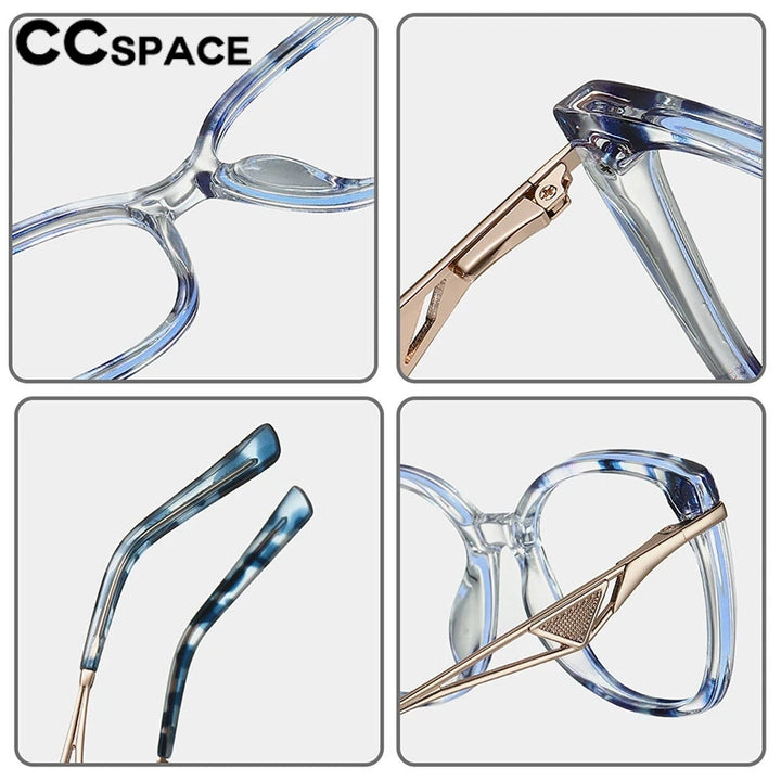 CCspace Women's Full Rim Square Cat Eye Tr 90 Titanium Eyeglasses 301302 Full Rim CCspace   