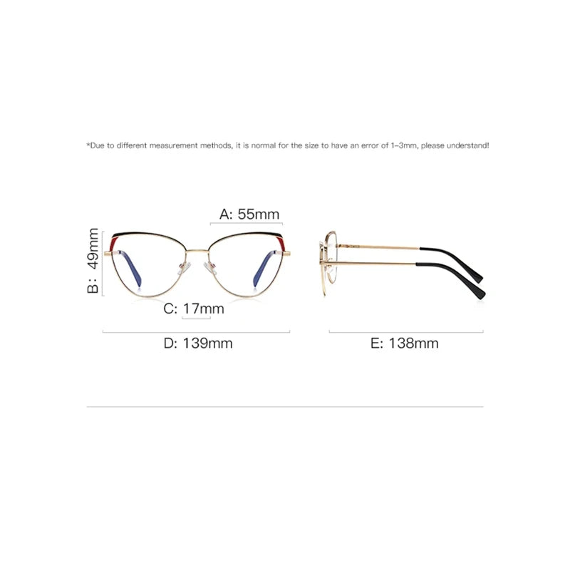 Laoyehui Women's Full Rim Square Cat Eye Alloy Reading Glasses L3105 Reading Glasses Laoyehui   