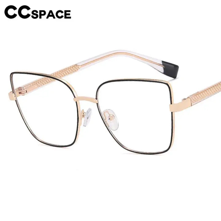CCspace Women's Full Rim Cat Eye Square Alloy Eyeglasses 57382 Full Rim CCspace   