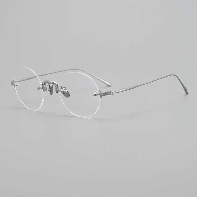 Bobbie Women's Rimless Round Oval Titanium Eyeglasses 935925