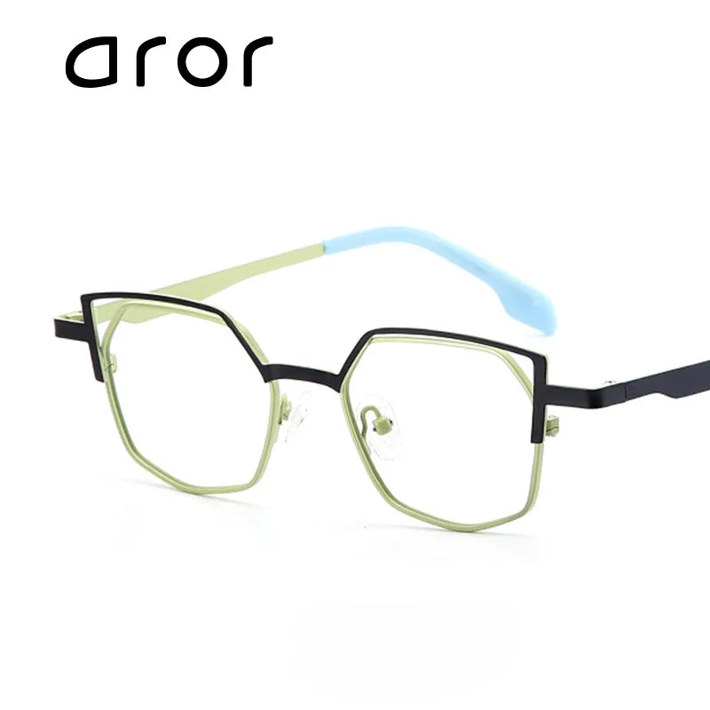 Aror Women's Full Rim Oval Square Cat Eye Titanium Eyeglasses 45527 Full Rim Aror