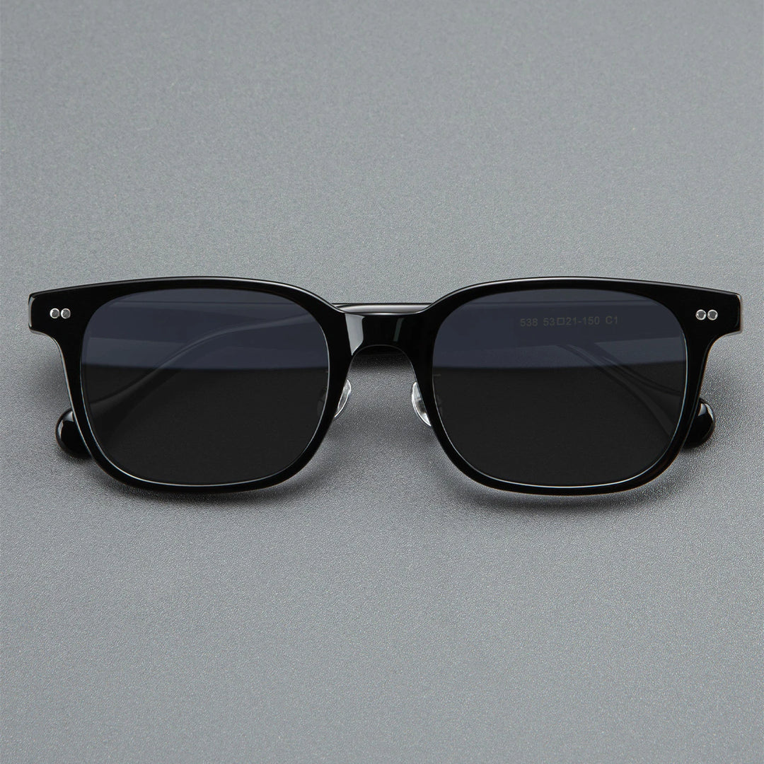 Black Mask Men Full Rim Square Acetate Polarized Sunglasses BM-538S