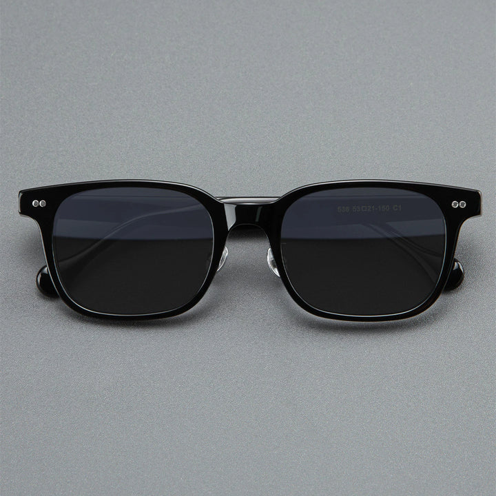 Black Mask Men Full Rim Square Acetate Polarized Sunglasses BM-538S