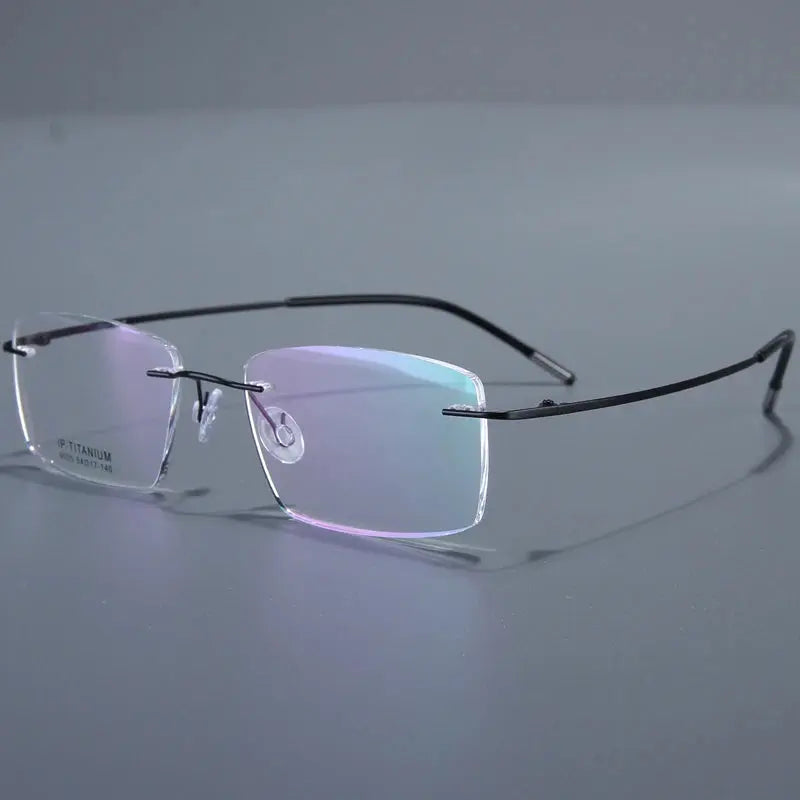 Bclear Rimless 335417 Unisex Screwless Titanium Square Frames FuzWeb