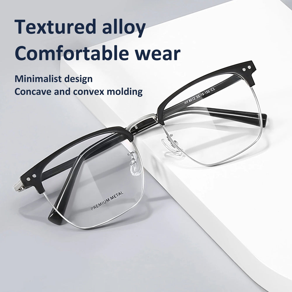 Vicky Unisex Full Rim Square Alloy Acetate Reading Glasses 8012 Reading Glasses Vicky