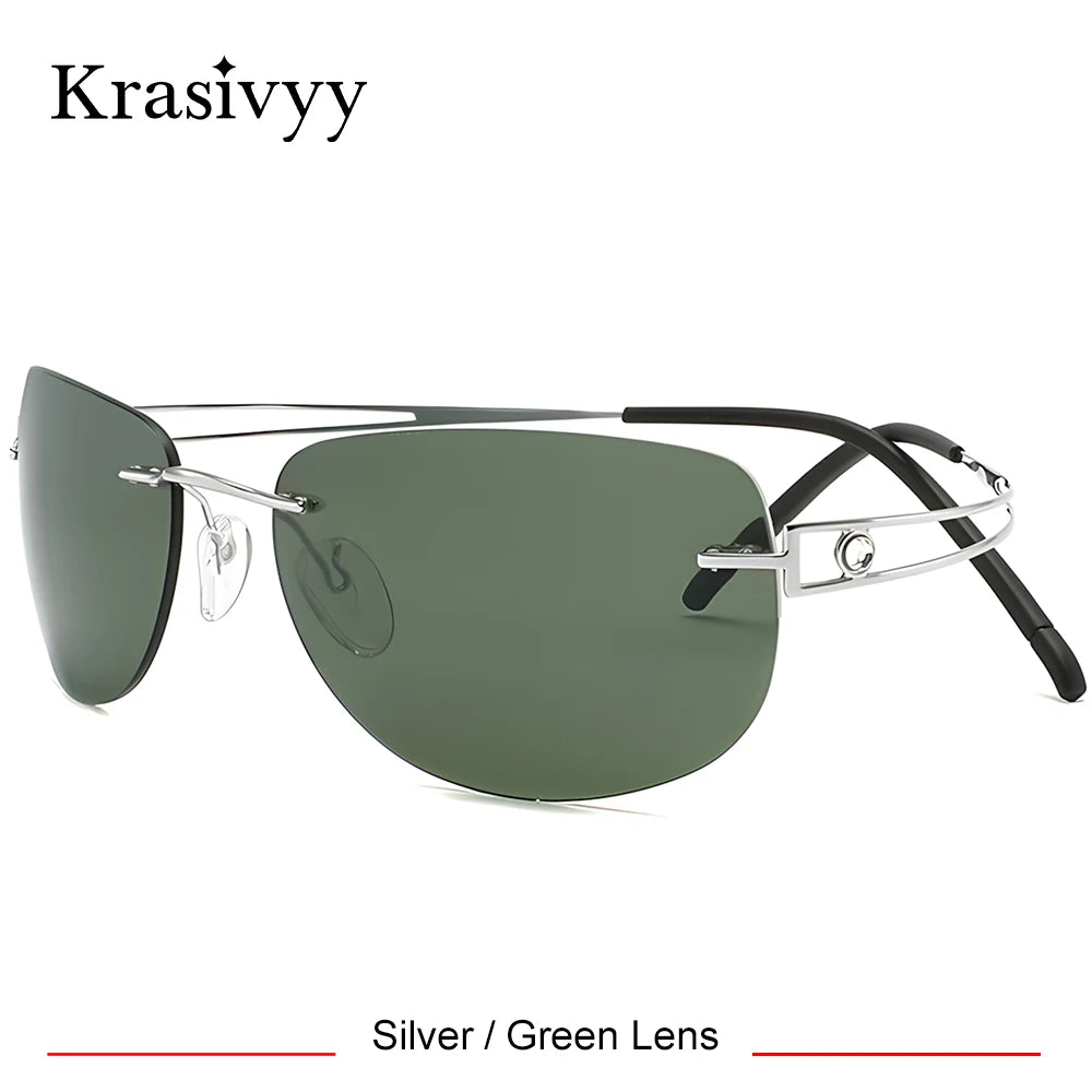 Krasivyy Women's Rimless Oval Screwless Titanium Sunglasses 426801