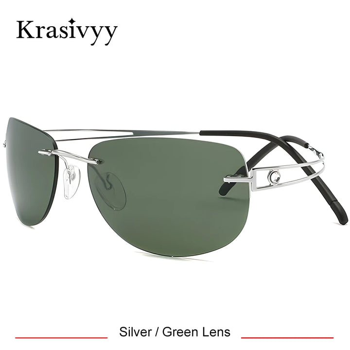 Krasivyy Women's Rimless Oval Screwless Titanium Sunglasses 426801