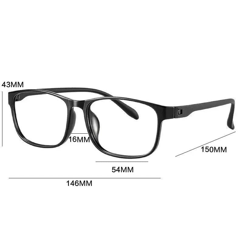 Gatenac Unisex Full Rim Square Tr 90 Titanium Eyeglasses 966011 FuzWeb
