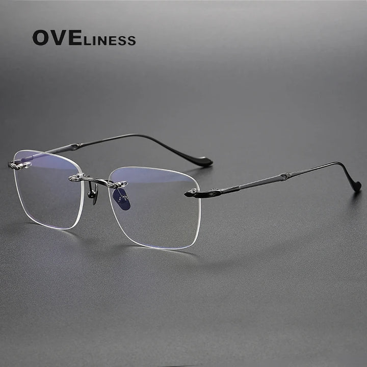 Oveliness Women's Rimless Square Titanium Eyeglasses 380956