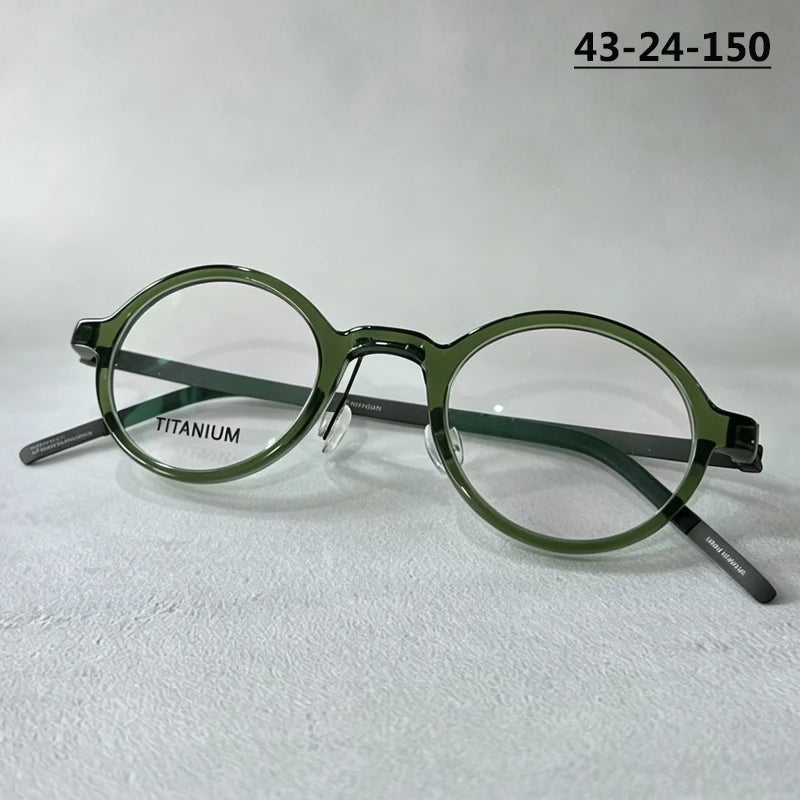 Bobbie Unisex Full Rim Round Titanium Eyeglasses 1810