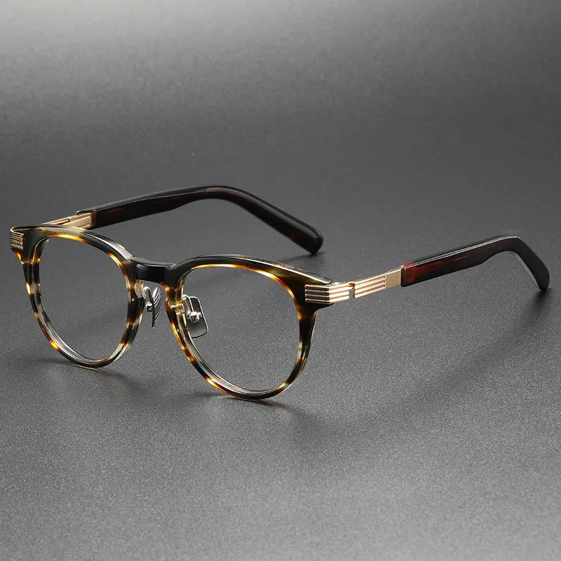 Aimee Unisex Full Rim Round Acetate Eyeglasses 12011 Full Rim Aimee Tortoise  