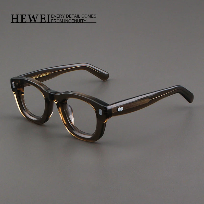 Hewei Unisex Full Rim Square Thick Acetate Eyeglasses 131520 Full Rim Hewei   