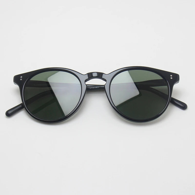 Black Mask Unisex Full Rim Round Acetate Polarized Sunglasses BM-5183S