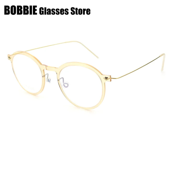 Bobbie Unisex Full Rim Round Titanium Acetate Eyeglasses 636586