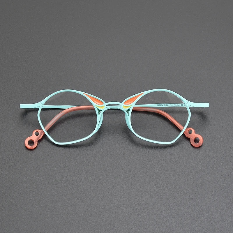 Nobler Women's Full Rim Irregular Oval Square Titanium Eyeglasses 185873