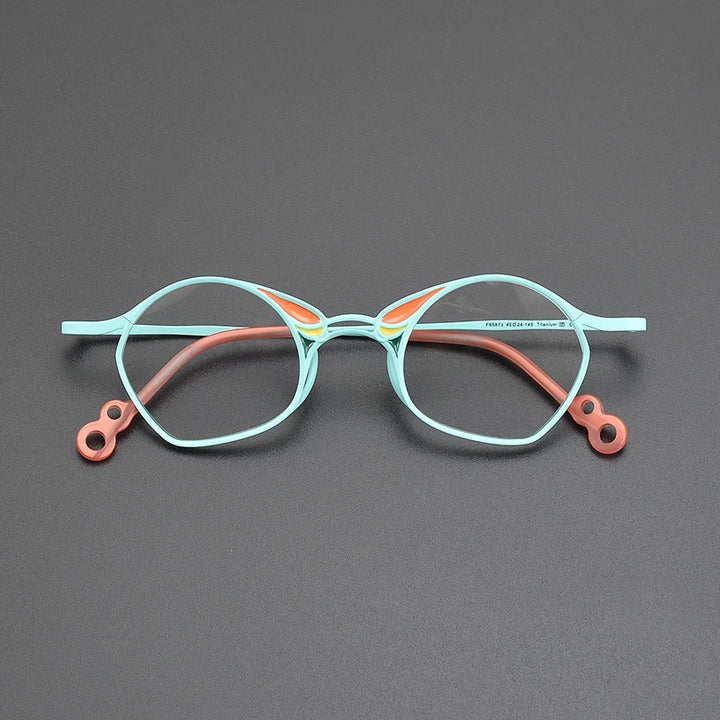 Nobler Women's Full Rim Irregular Oval Square Titanium Eyeglasses 185873