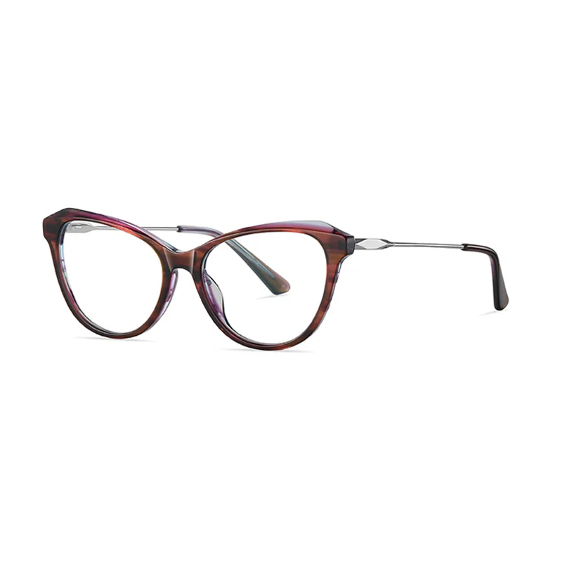 Ralferty Women's Full Rim Square Cat Eye Acetate Eyeglasses R9216 Full Rim Ralferty C713 Red CHINA 