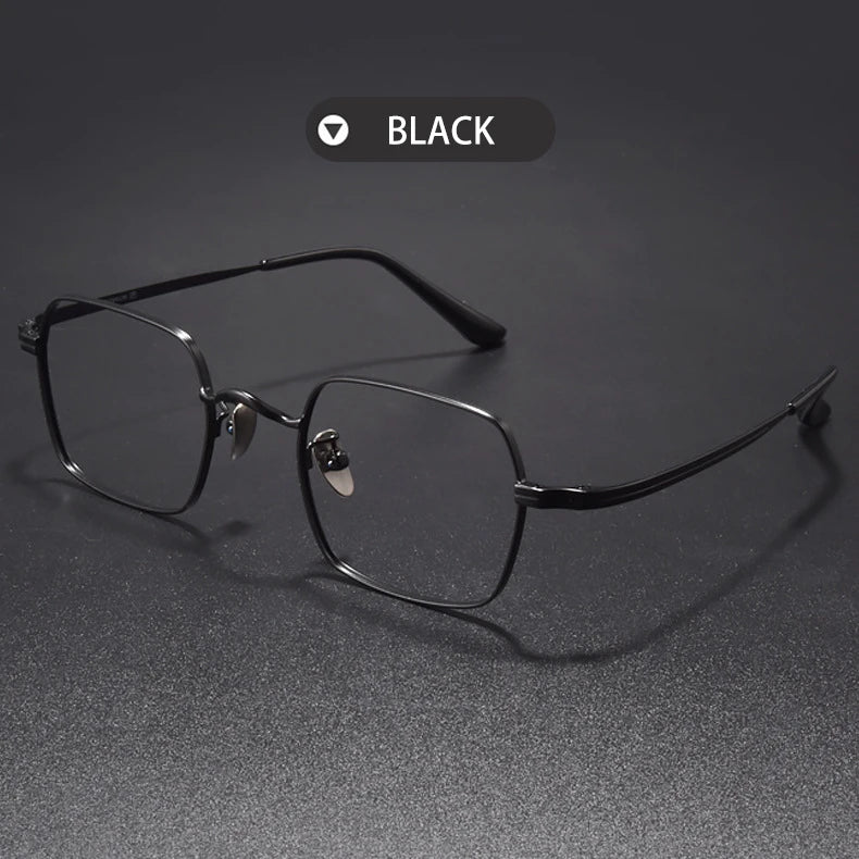 Vicky Men's Full Rim Square Titanium Reading Glasses V6801 Reading Glasses Vicky -400 6801-BLACK 