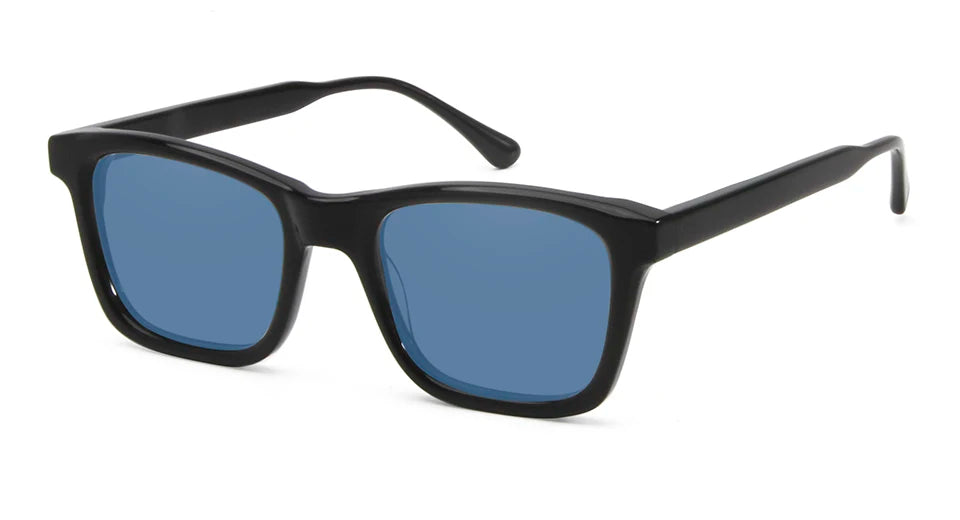Esnbie Unisex Full Rim Square Brow Line Acetate Sunglasses 220931