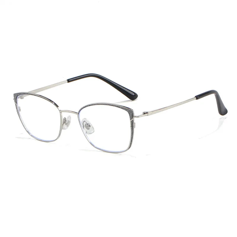 Xbora Women's Full Rim Square Cat Eye Alloy Eyeglasses 93065