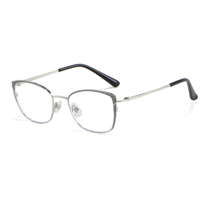Xbora Women's Full Rim Square Cat Eye Alloy Eyeglasses 93065