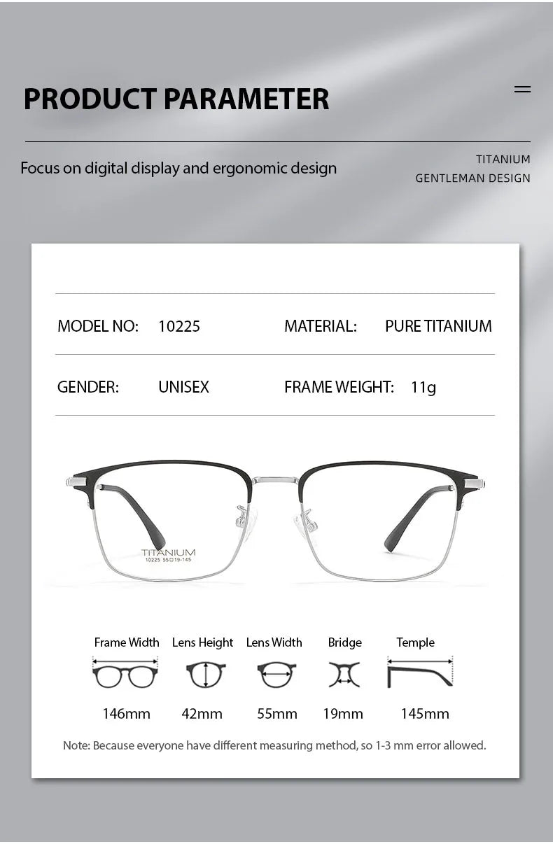 Chashma Men's Full Rim Square Titanium Eyeglasses 710225.