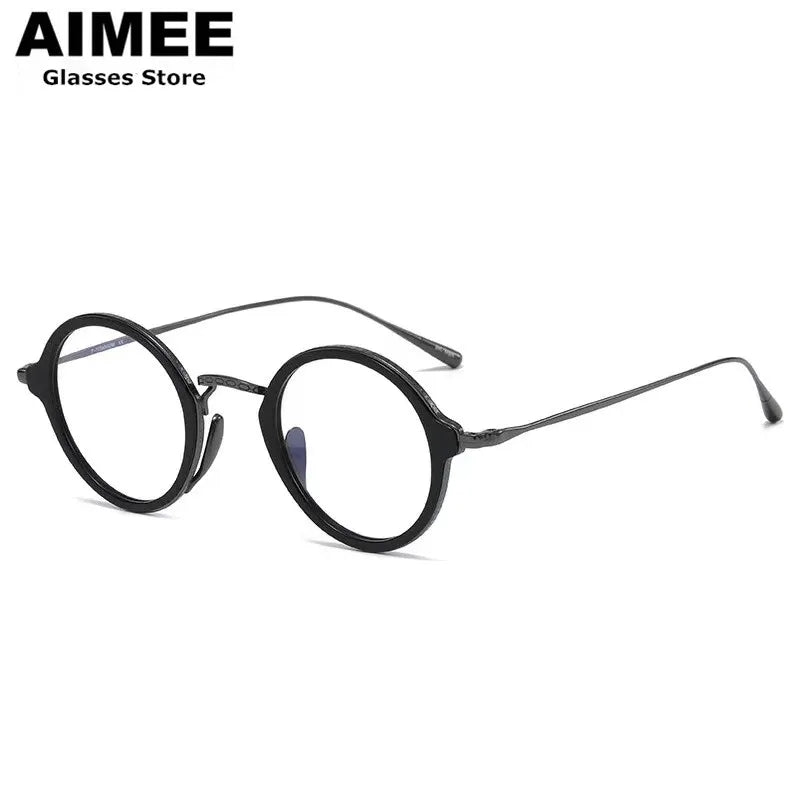 Aimee Unisex Full Rim Round Titanium Acetate Eyeglasses 691110