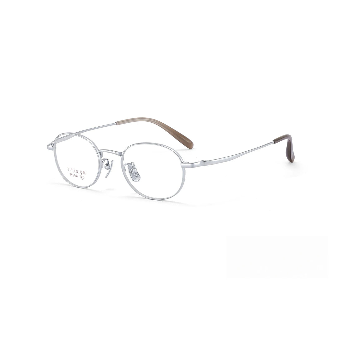 Xbora Unisex Full Rim Oval Pure Titanium Eyeglasses 6047 — view 3 | Xbora at FuzWeb