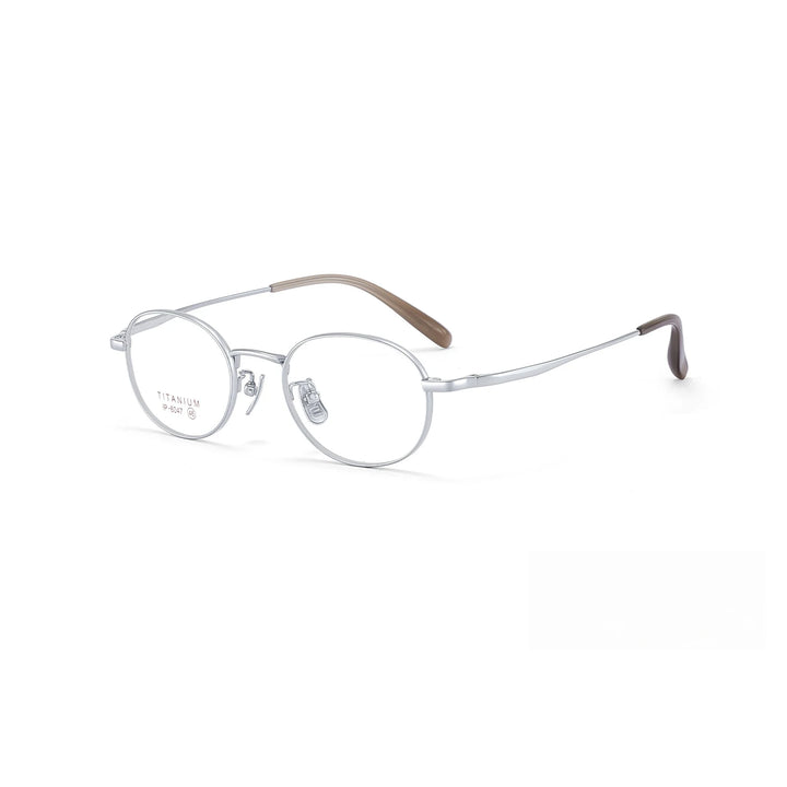 Xbora Unisex Full Rim Oval Pure Titanium Eyeglasses 6047 — view 3 | Xbora at FuzWeb