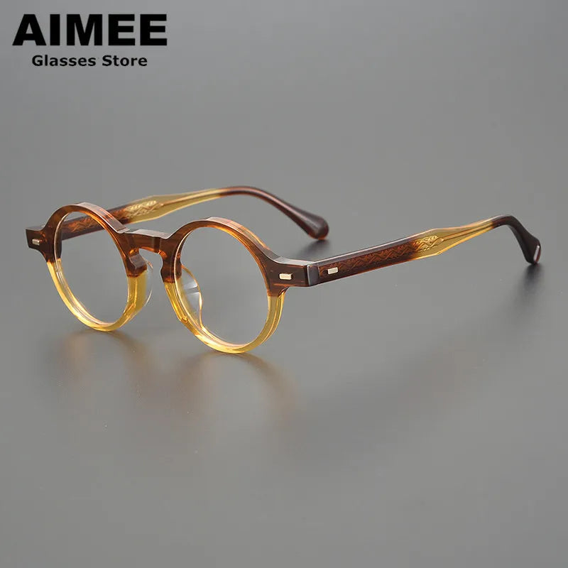 Aimee Unisex Full Rim Round Acetate Eyeglasses 29532