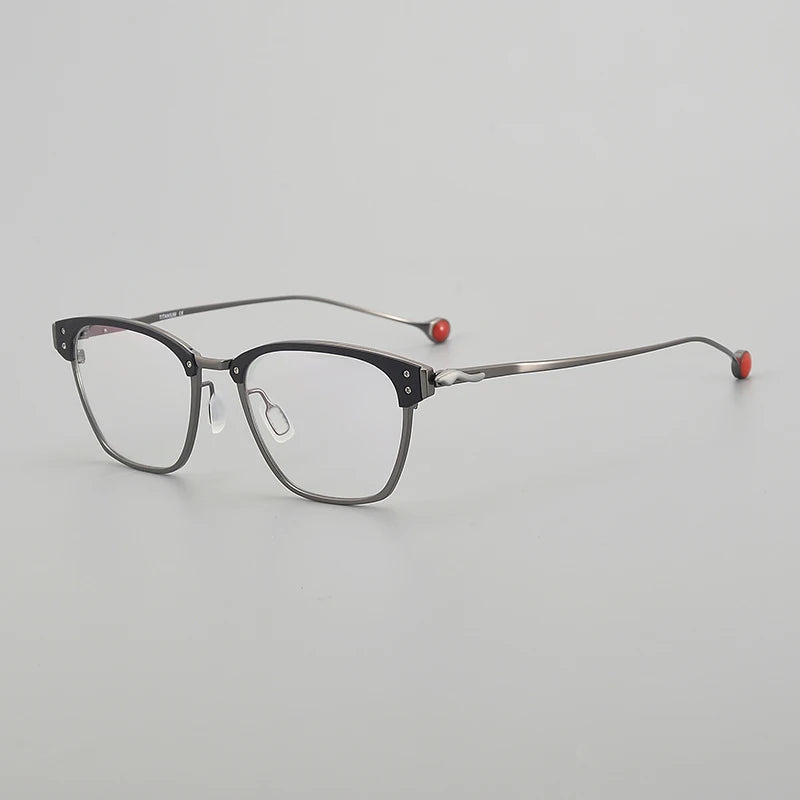 Muzz Unisex Full Rim Square Titanium Acetate Eyeglasses 316402