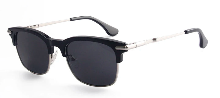 Esnbie Unisex Full Rim Square Brow Line Acetate Alloy Sunglasses 24021