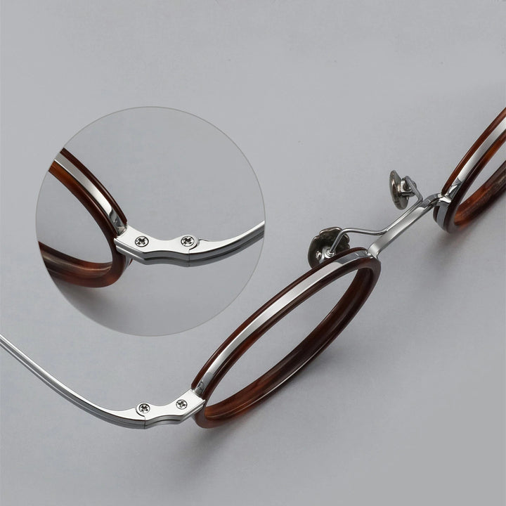 Black Mask Unisex Full Rim Round Titanium Eyeglasses BM-6080