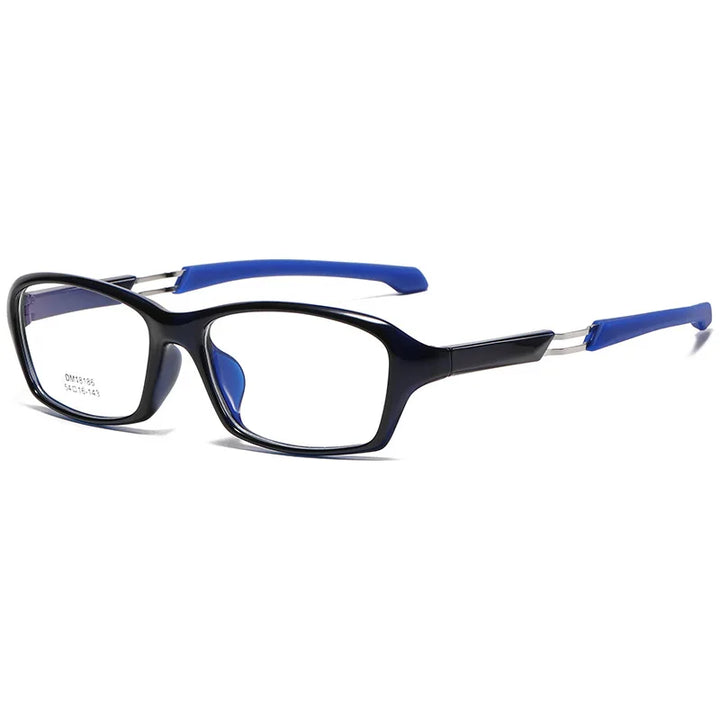 Vicky Women's Full Rim Square Tr 90 Silicone Sport Reading Glasses 18186 Reading Glasses Vicky +300 DM18186-black blue 