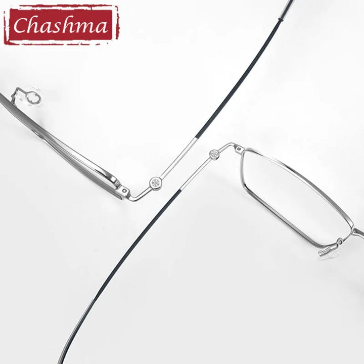 Chashma Ottica Men's Full Rim Small Square Titanium Eyeglasses 7246 Full Rim Chashma Ottica   