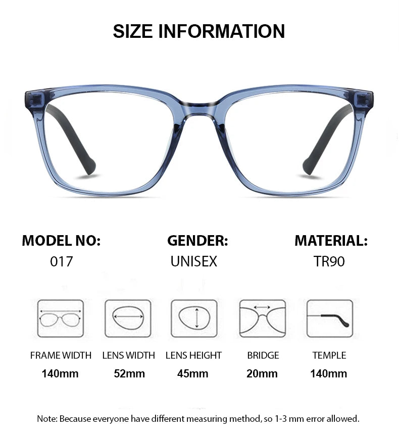 Chashma Ottica Unisex Full Rim Square Tr 90 Titanium Eyeglasses 474017