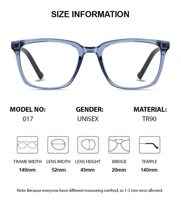 Chashma Ottica Unisex Full Rim Square Tr 90 Titanium Eyeglasses 474017