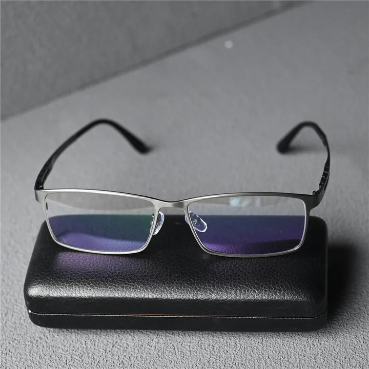 Cubojue Unisex Full Rim Big  Square Titanium Reading Glasses 671811