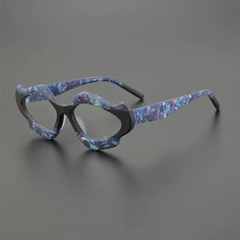 Gatenac Women's Full Rim Cat Eye Frosted Acetate Eyeglasses Gxyj1209 Full Rim Gatenac Frosted Blue  